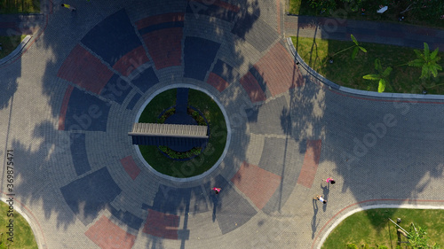 The view from the top of a neatly arranged housing complex in Trosobo Village, Sidoarjo, East Java, Indonesia photo