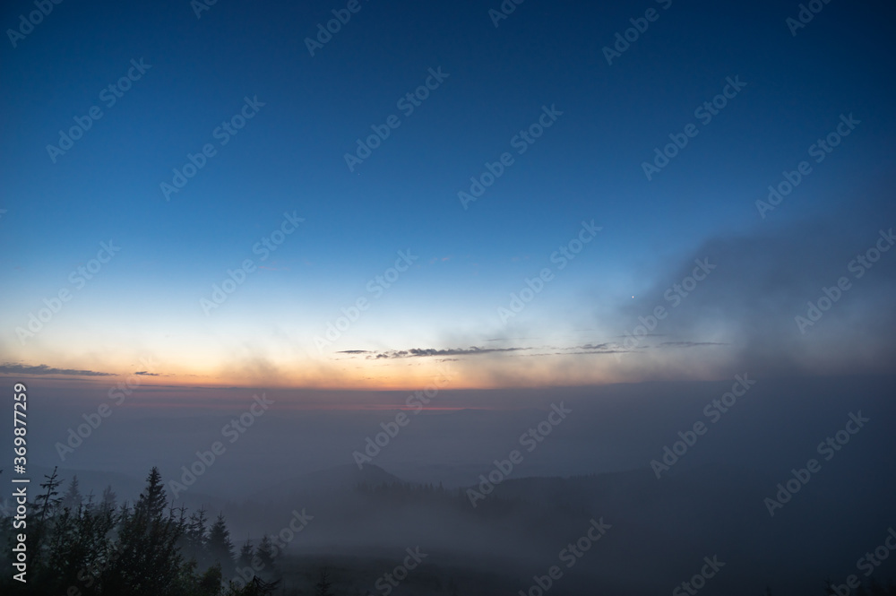 The night sky in the Carpathian mountains before sunrise The night sky in the Carpathian mountains before sunrise
