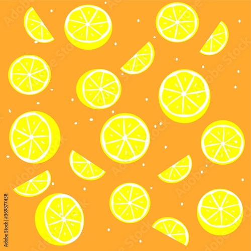 seamless pattern with lemons, color background