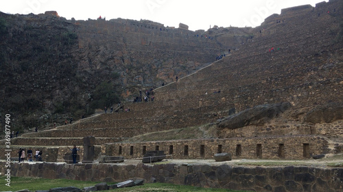 The town of Ollantaytambo in the Sacred Valley of Inca Empire.