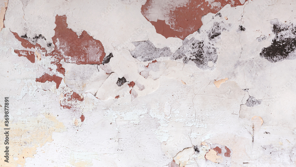 Concrete, weathered, worn, damaged wall paint. Rough, concrete surface