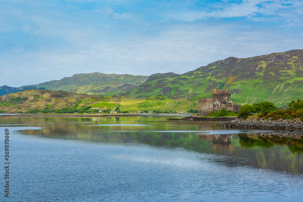 Eilean Donan Castle, a historic landmark on a rock at the north part of Scotland. Eilean Donan Castle, a historic landmark on a rock at the north part of Scotland.