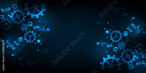Technology background for gears in mechanical concepts.