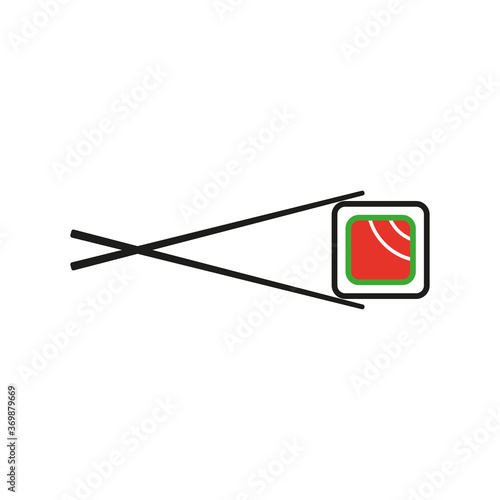 Sushi icon. Sea food. Simple vector illustration on a white background