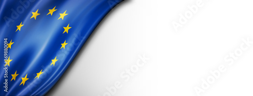 european union flag isolated on a white banner background