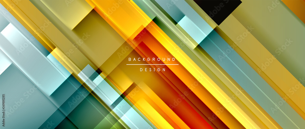 Obraz premium Dynamic lines on fluid color gradient. Trendy geometric abstract background for your text, logo or graphics