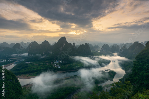 The natural scenery of Guilin, China, the beautiful rural natural landscape.