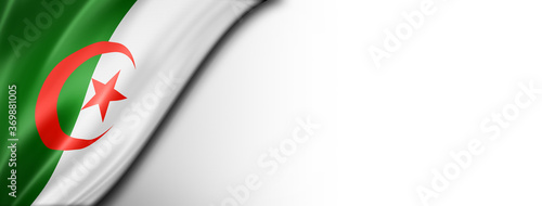 flag of Algeria isolated on white background banner
