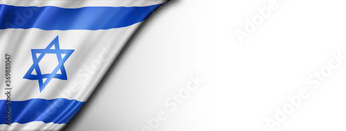 Fotografi flag of israel  isolated on white background banner