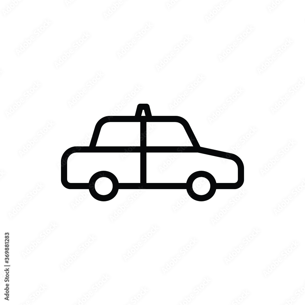 Car, Taxi, Police Car Icon Logo Vector Isolated. Public Transportation Icon Set. Editable Stroke and Pixel Perfect.