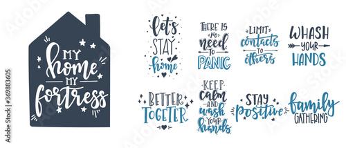 CoronaVirus Covid-19 letterings and other elements. Vector illustration.