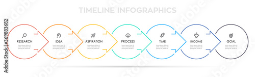 Business Infographic template. Thin line design with icons and 7 options or steps. photo