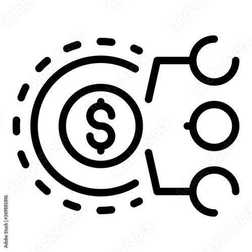 Global restructuring finance icon. Outline global restructuring finance vector icon for web design isolated on white background