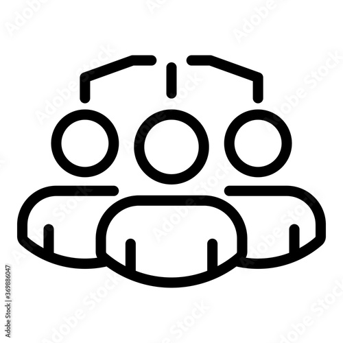 Restructuring people group icon. Outline restructuring people group vector icon for web design isolated on white background