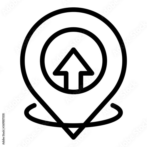 Hitchhiking gps pin icon. Outline hitchhiking gps pin vector icon for web design isolated on white background