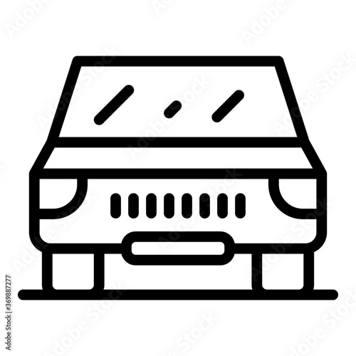Car road hitchhiking icon. Outline car road hitchhiking vector icon for web design isolated on white background