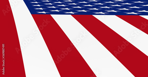 Illustration image of American (USA) flag - 3D rendering