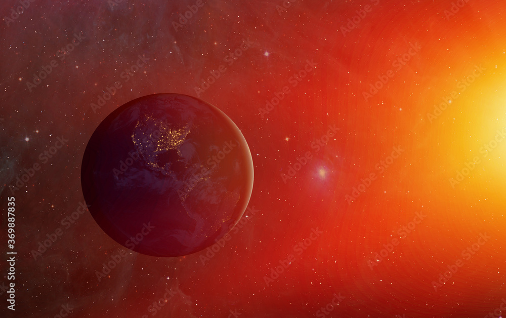 Planet Earth with a spectacular sunset Planet Earth with a spectacular sunset
