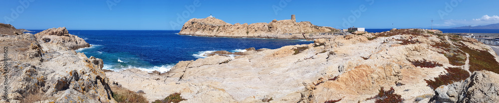 View of the Ile Rousse in Corsica, France