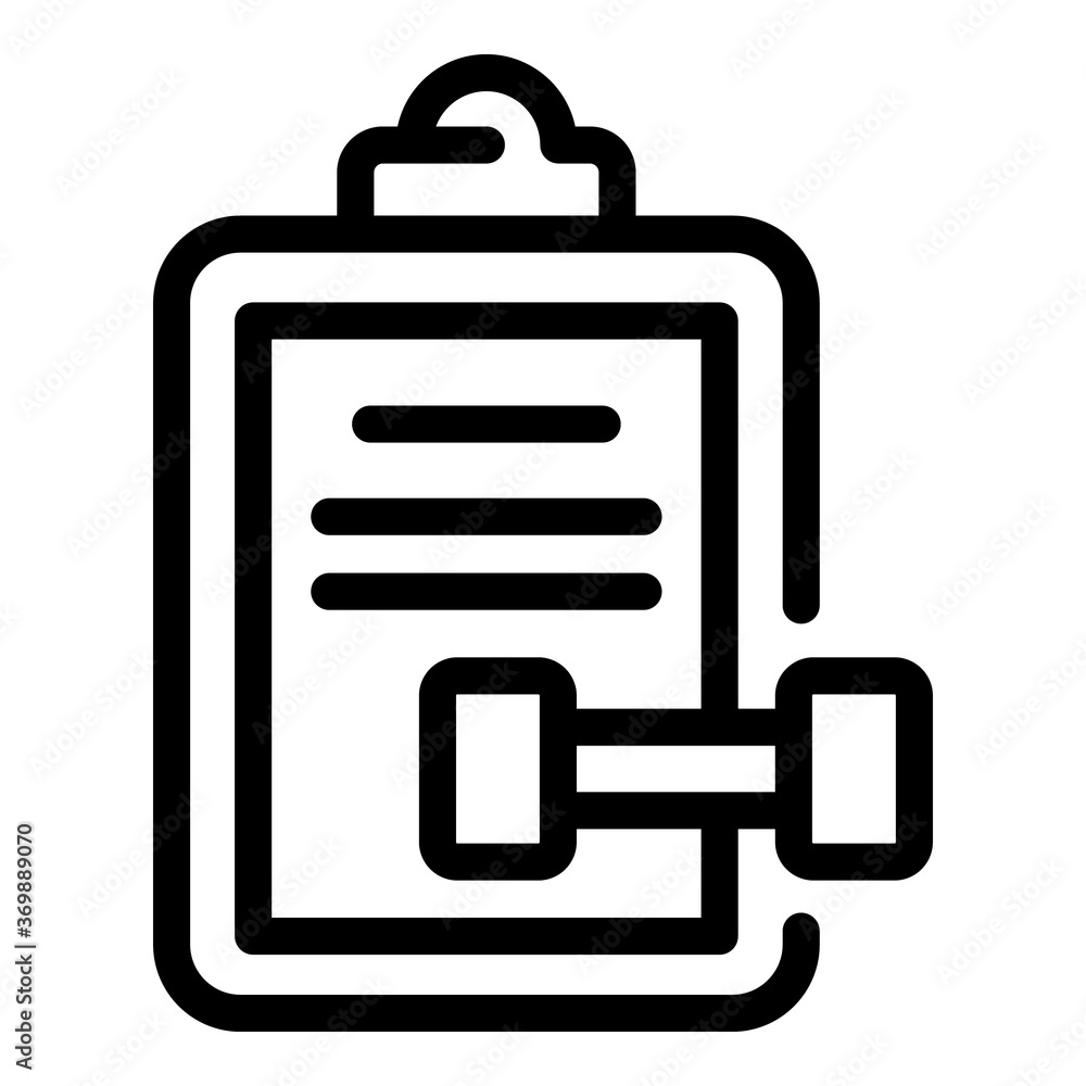 Fitness plan icon. Outline fitness plan vector icon for web design isolated on white background Fitness plan icon. Outline fitness plan vector icon for web design isolated on white background