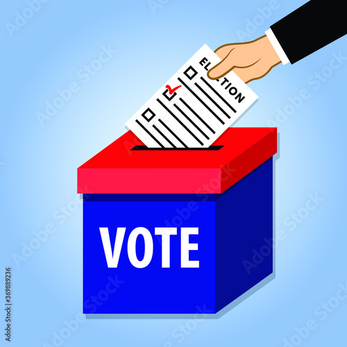 Ballot box or voting box icon or sign. Vector illustration.	