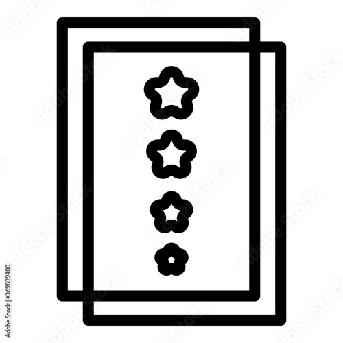 Five stars diplom icon. Outline five stars diplom vector icon for web design isolated on white background