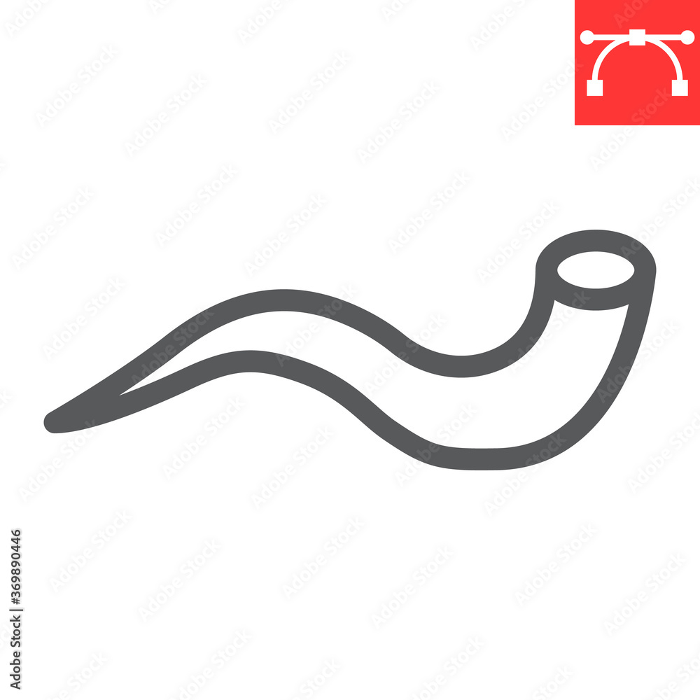 Shofar line icon, rosh hashanah and holiday, yom kippur sign vector graphics, editable stroke linear icon, eps 10. Shofar line icon, rosh hashanah and holiday, yom kippur sign vector graphics, editable stroke linear icon, eps 10.