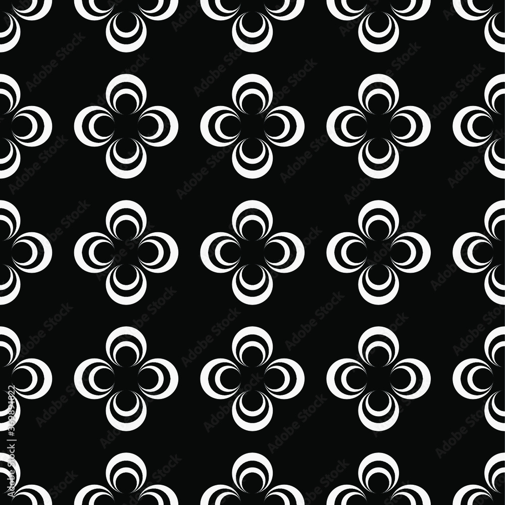Fototapeta premium Seamless abstract pattern of circles on a black background.