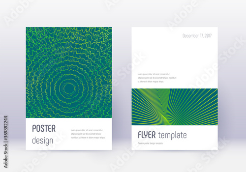 Minimalistic cover design template set. Green abst