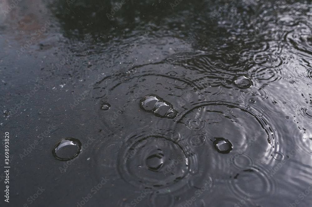 Rain drops rippling background. Closeup Rain drops rippling background. Closeup