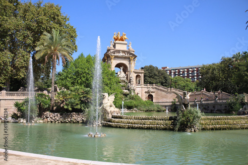 Citadel Park and the Grand cascade fountain in Barcelona, Barcelona. Catalonia, Spain.