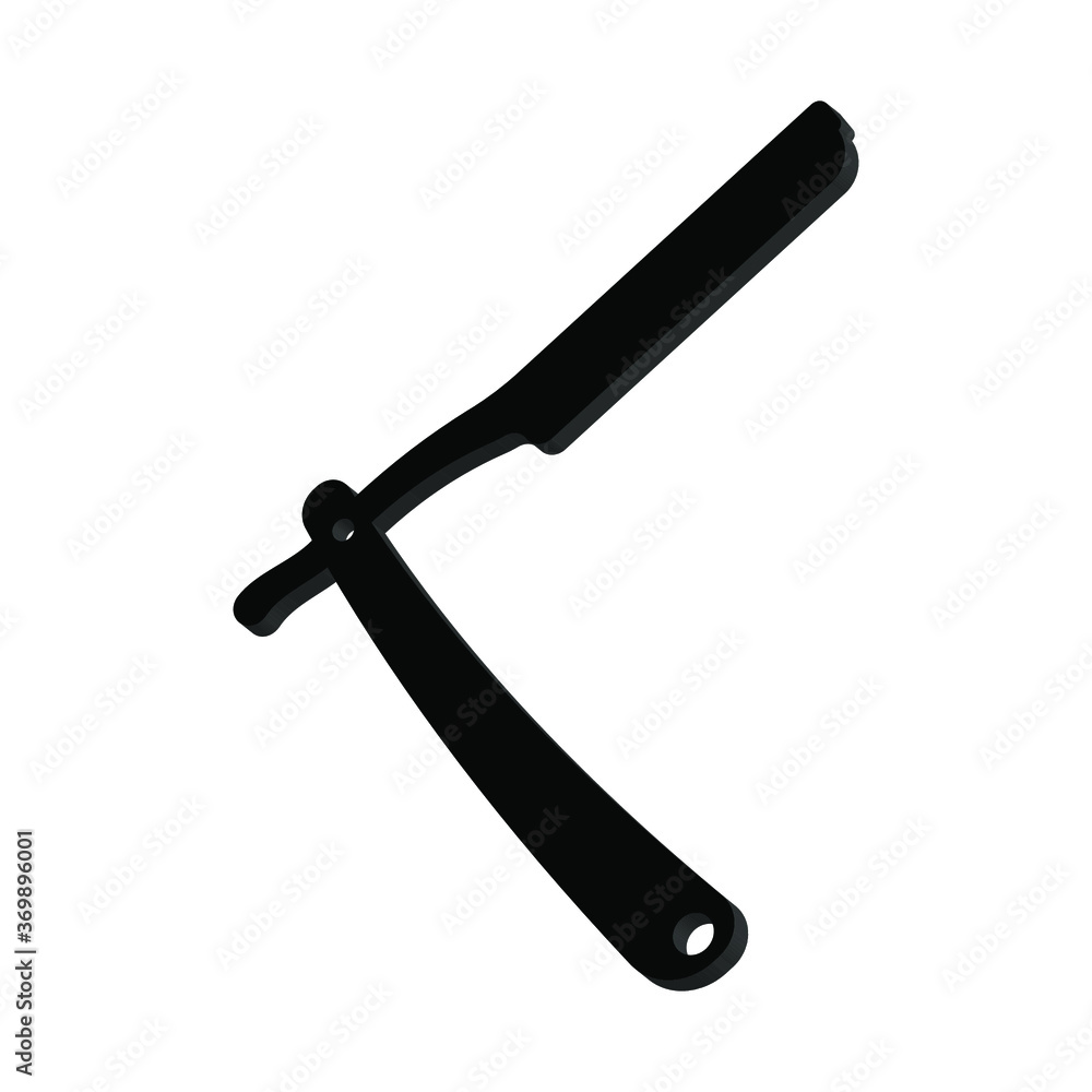 Straight razor on a white background 3d, vector Straight razor on a white background 3d, vector
