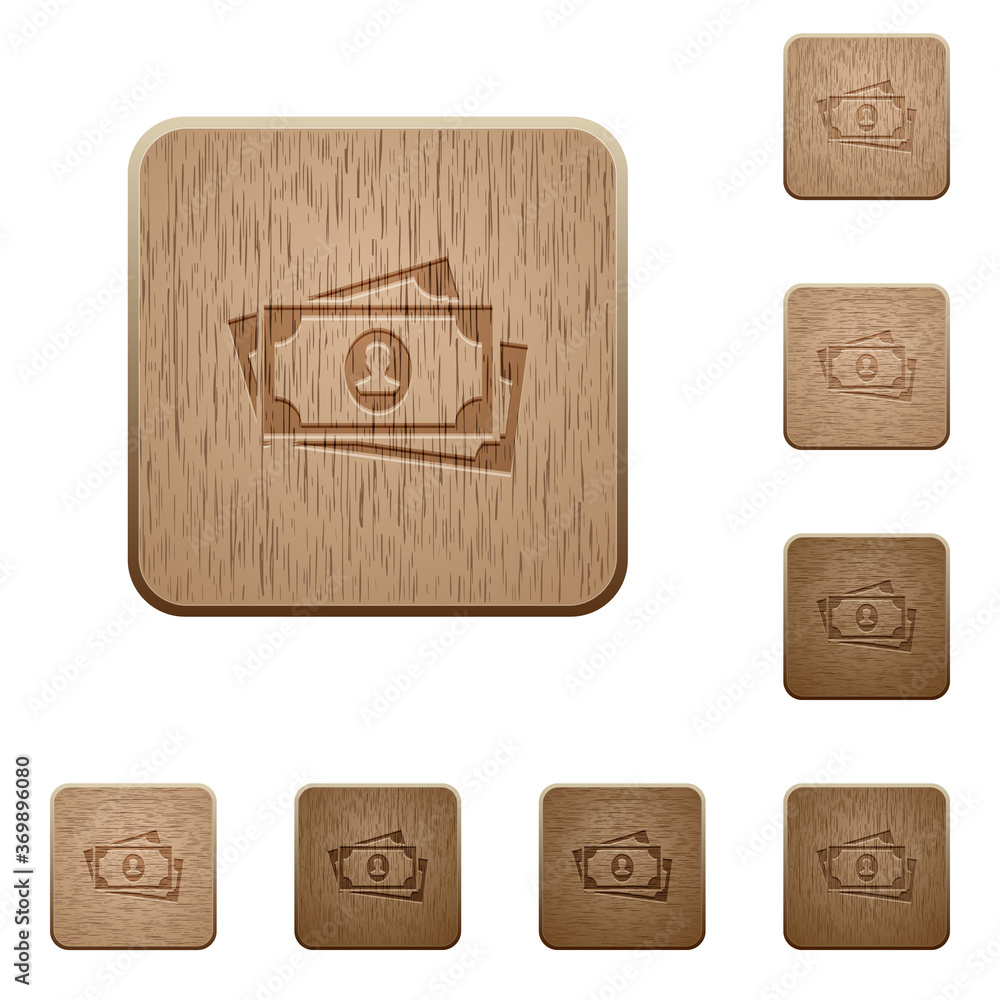 More banknotes with portrait wooden buttons More banknotes with portrait wooden buttons