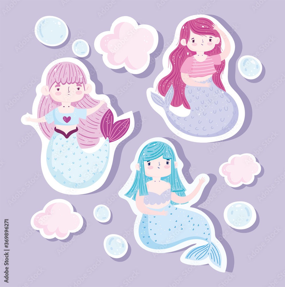 cute little mermaids princess bubbles characters cartoon cute little mermaids princess bubbles characters cartoon