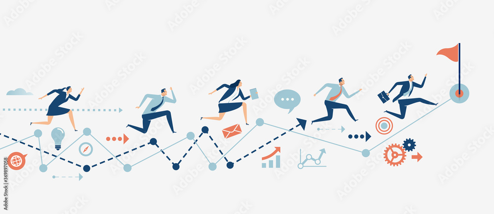Path to success. Business vector illustration.