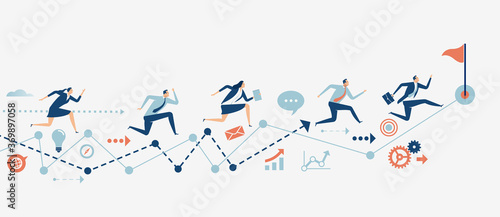 Path to success. Business vector illustration.