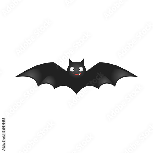 Isolated cartoon bat on a white background.