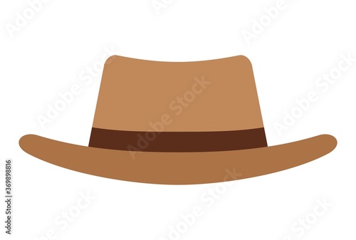 Cowboy hat icon in flat style isolated on white background. Vector illustration