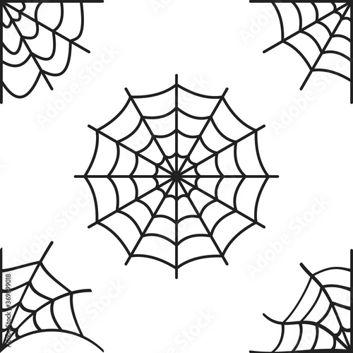 Set of spider webs on a white background.