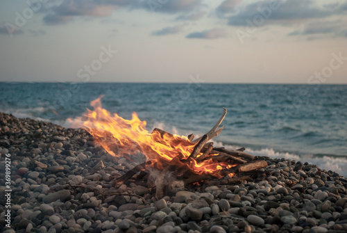 bonfire by the sea