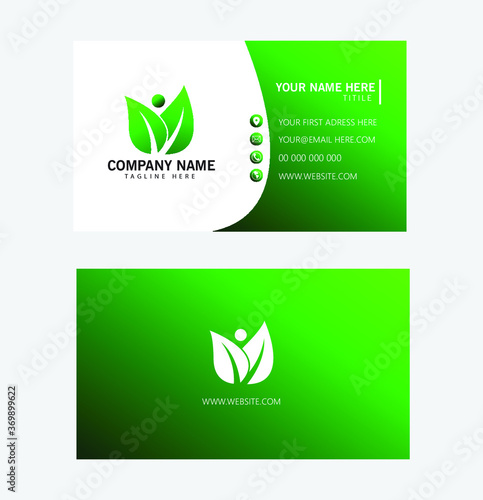 eco friendly or leaf business card design template