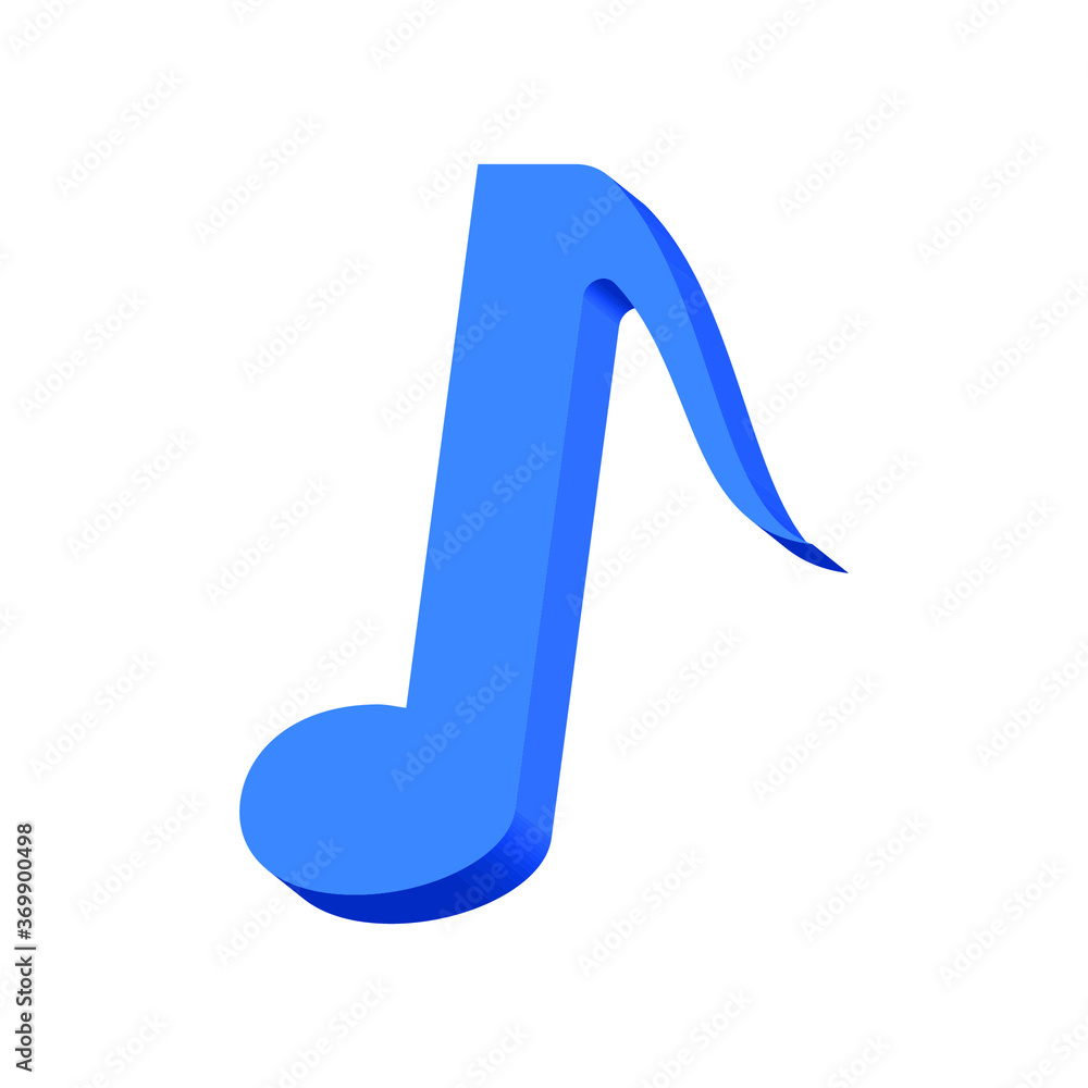 Musical note blue on a white background 3d, vector Musical note blue on a white background 3d, vector