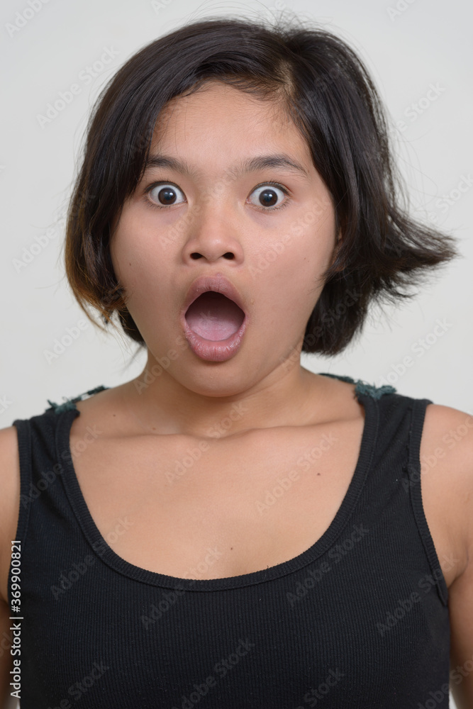 Portrait of young Asian teenage girl with short hair Portrait of young Asian teenage girl with short hair