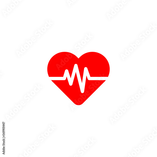 heartbeat red icon symbo vector eps
