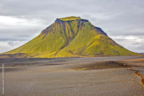 Beautiful and majestic mount Hattfell in Iceland. Nature and places for wonderful travels photo