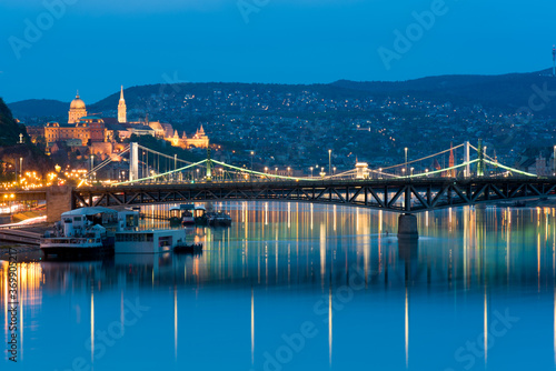 Budapest cityscape at night