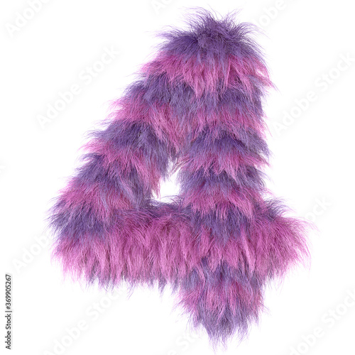 3d decorative cartoon fun animal fur number 4