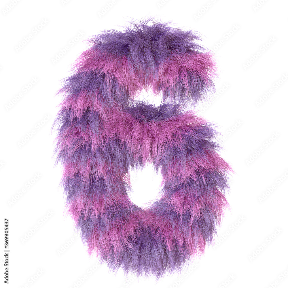 3d decorative cartoon fun animal fur number 6 3d decorative cartoon fun animal fur number 6
