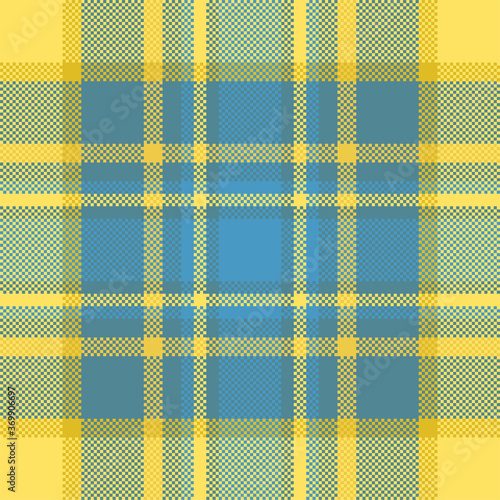 Pixel background vector design. Modern seamless pattern plaid. Square texture fabric. Tartan scottish textile. Beauty color madras ornament.