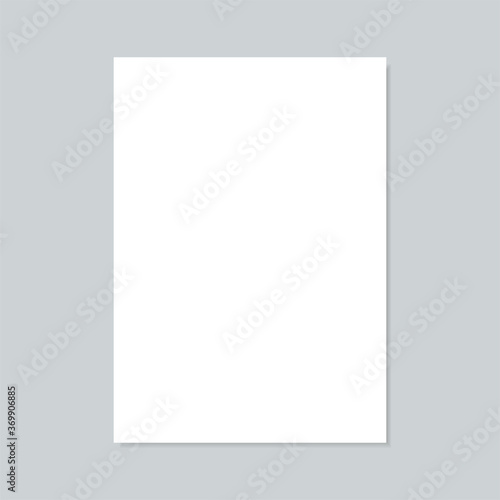 Empty sheet of paper A4 with a shadow. Vector illustration.